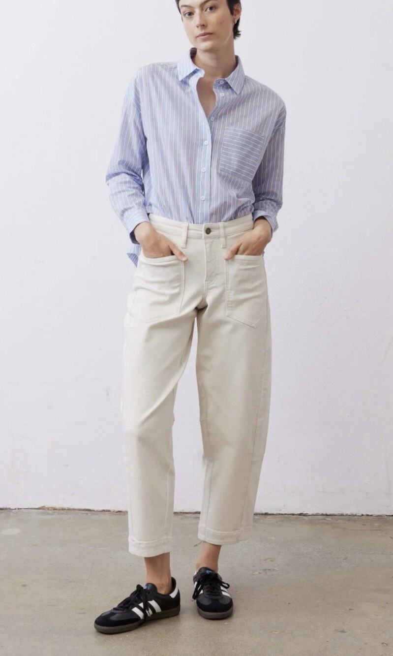 NEW Ruti Denim The Slouchy Jean 2.0 •2• Wide Barrel Leg Taper Vintage White $269